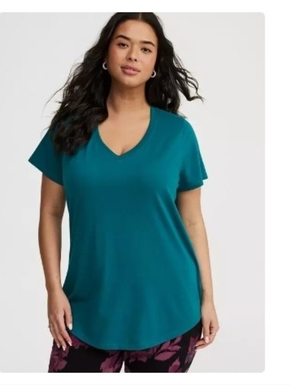 torrid Teal V-Neck Short Sleeve Jersey Tee
